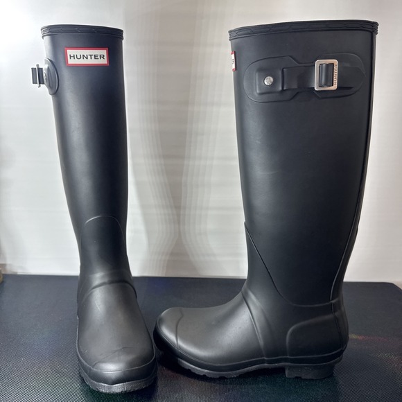 Hunter Boots Women's Size 5M Black Original Tall Rain w/box - Picture 14 of 16